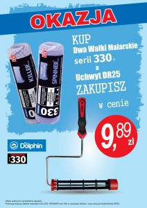 Dwa wałki malarskie 25cm + Uchwyt DR25cm Blue Dolphin Tapes